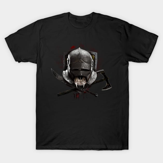 Medieval mercenary skull T-Shirt by HereticGraphics